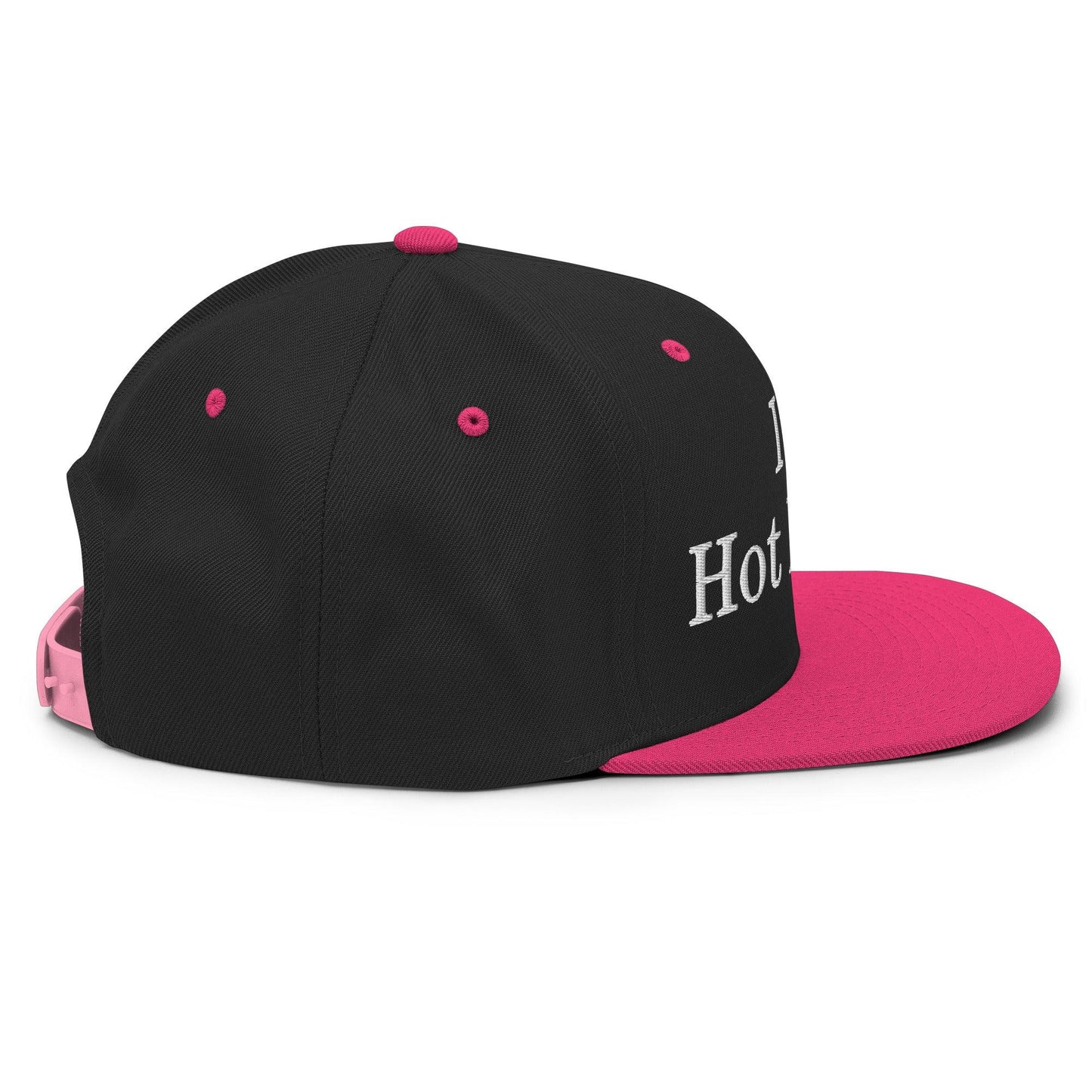 I Love Hot Moms Embroidered Flat Bill Brim Snapback Hat
