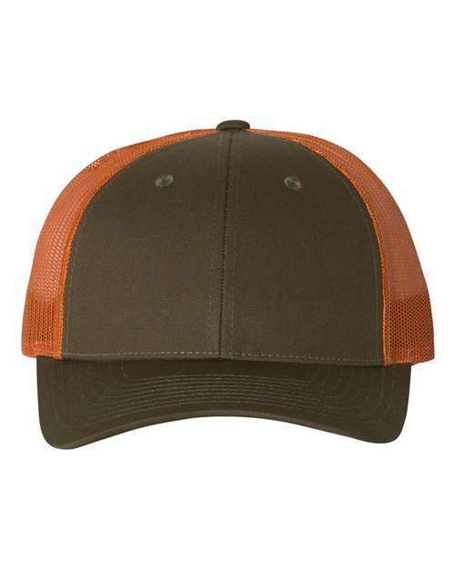 Low pro trucker cap: custom apparel ready for live screen printing toronto! - Dark Loden/ Jaffa Orange / M/L - Hats