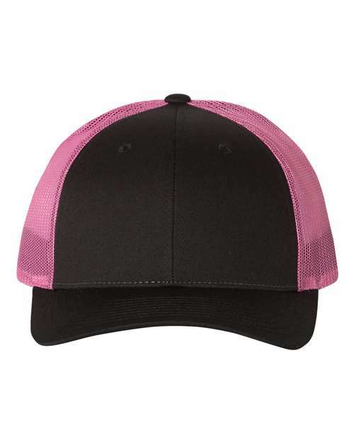 Low pro trucker cap: custom apparel ready for live screen printing toronto! - Black/ Neon Pink / M/L - Hats