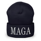 MAGA Make America Great Again Embroidered Knit Cuffed Beanie - Navy