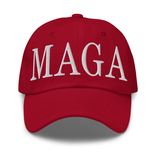 MAGA Make Us Great Again Golf Dad Hat - Cranberry - Headwear