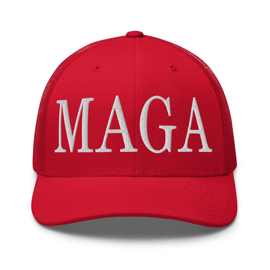 MAGA Make Us Great Again Retro Trucker Hat - Red - Headwear
