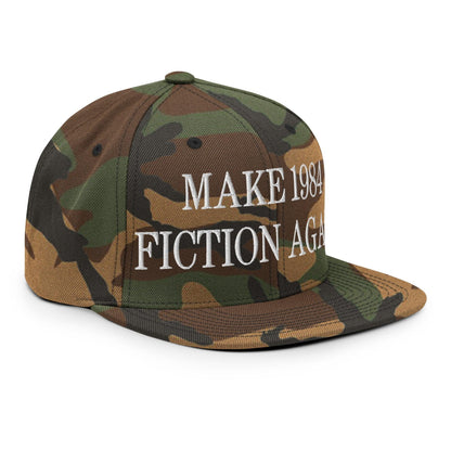 Make 1984 Fiction Again Embroidered Flat Bill Brim Snapback Hat