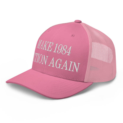Make 1984 Fiction Again Embroidered Mesh Trucker Hat