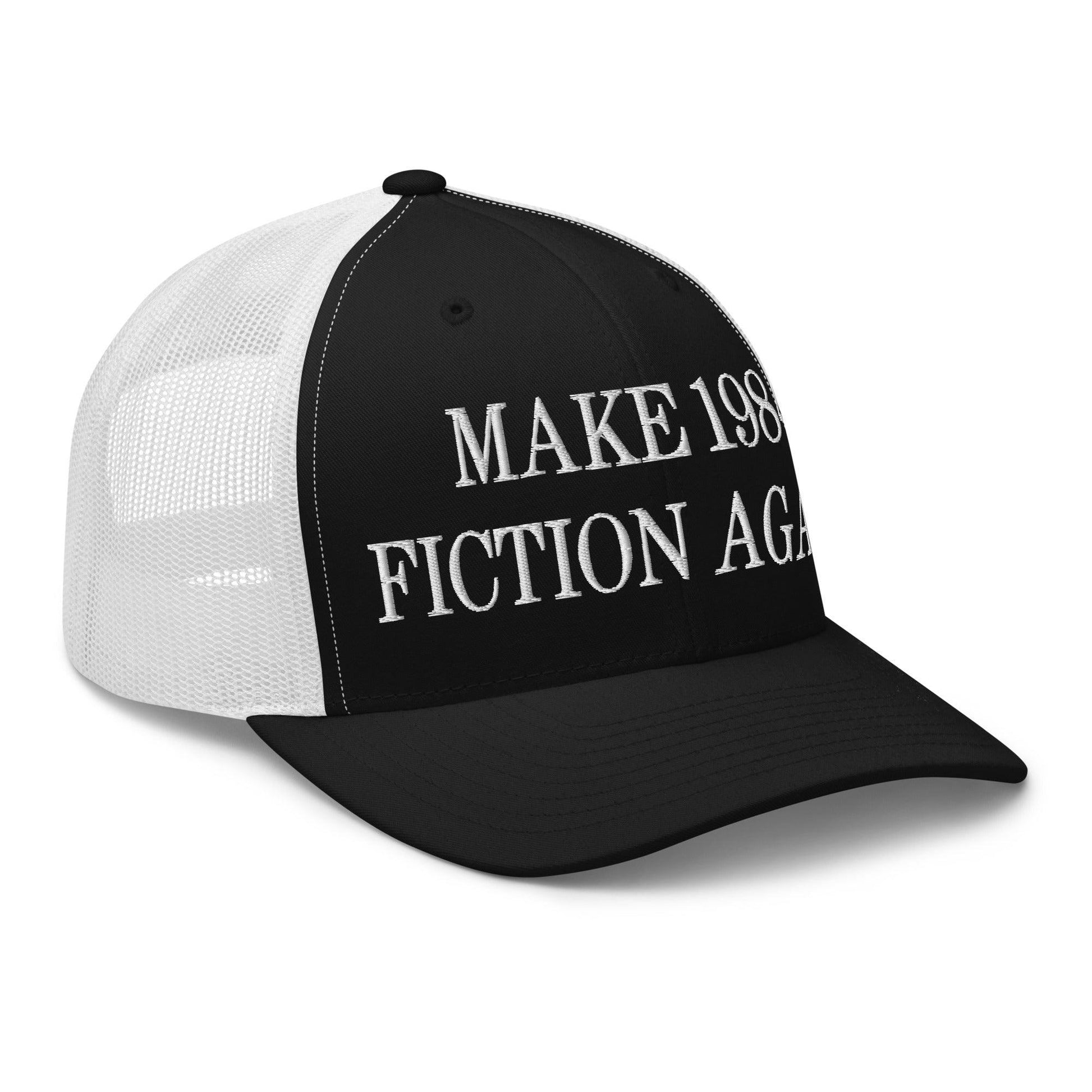 Make 1984 Fiction Again Embroidered Mesh Trucker Hat
