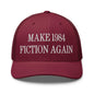 Make 1984 Fiction Again Embroidered Mesh Trucker Hat - Cranberry