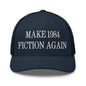 Make 1984 Fiction Again Embroidered Mesh Trucker Hat - Navy