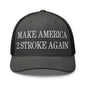 Make Us 2 Stroke Again Embroidered Mesh Trucker Hat - Charcoal/ Black