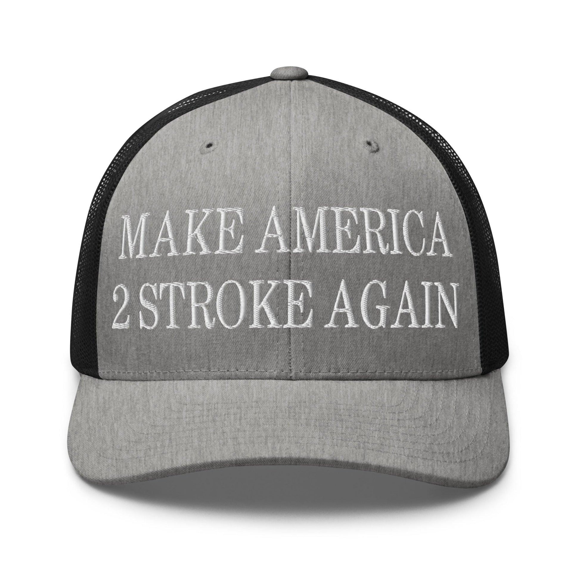 Make Us 2 Stroke Again Embroidered Mesh Trucker Hat - Heather/ Black