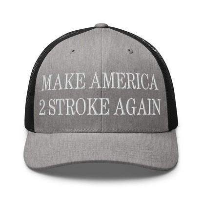 Make Us 2 Stroke Again Embroidered Mesh Trucker Hat - Heather/ Black