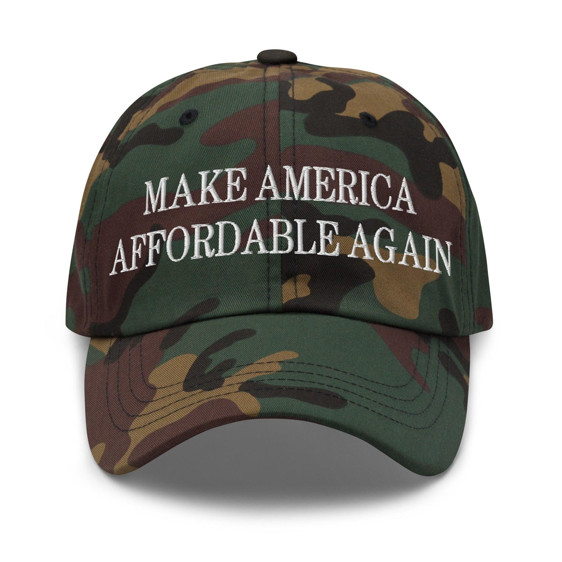 Make Us Affordable Again Embroidered Dad Hat - Green Camo