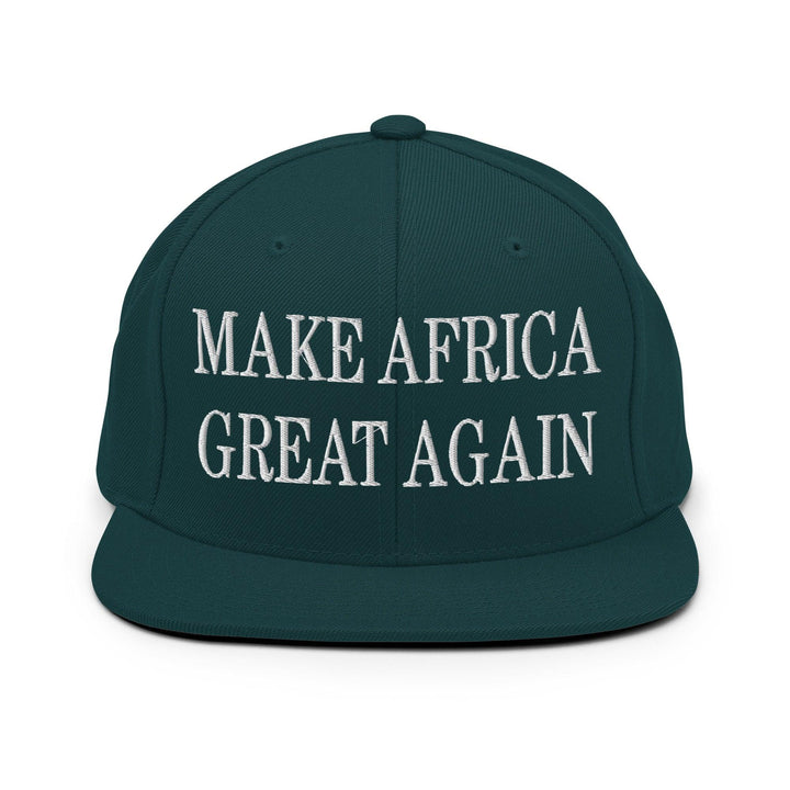 Make Africa Great Again Embroidered Flat Bill Brim Snapback Hat - Spruce