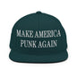 Make It Again Embroidered Flat Bill Brim Snapback Hat - Spruce