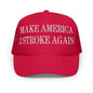 Red Make America 2 Stroke Again embroidered foam trucker hat for casual wear