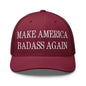 Make America Badass Again Embroidered Mesh Trucker Hat - Cranberry