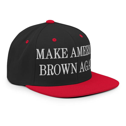Make America Brown Again Embroidered Flat Bill Brim Snapback Hat