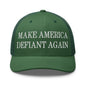 Make America Defiant Again Embroidered Mesh Trucker Hat - Evergreen