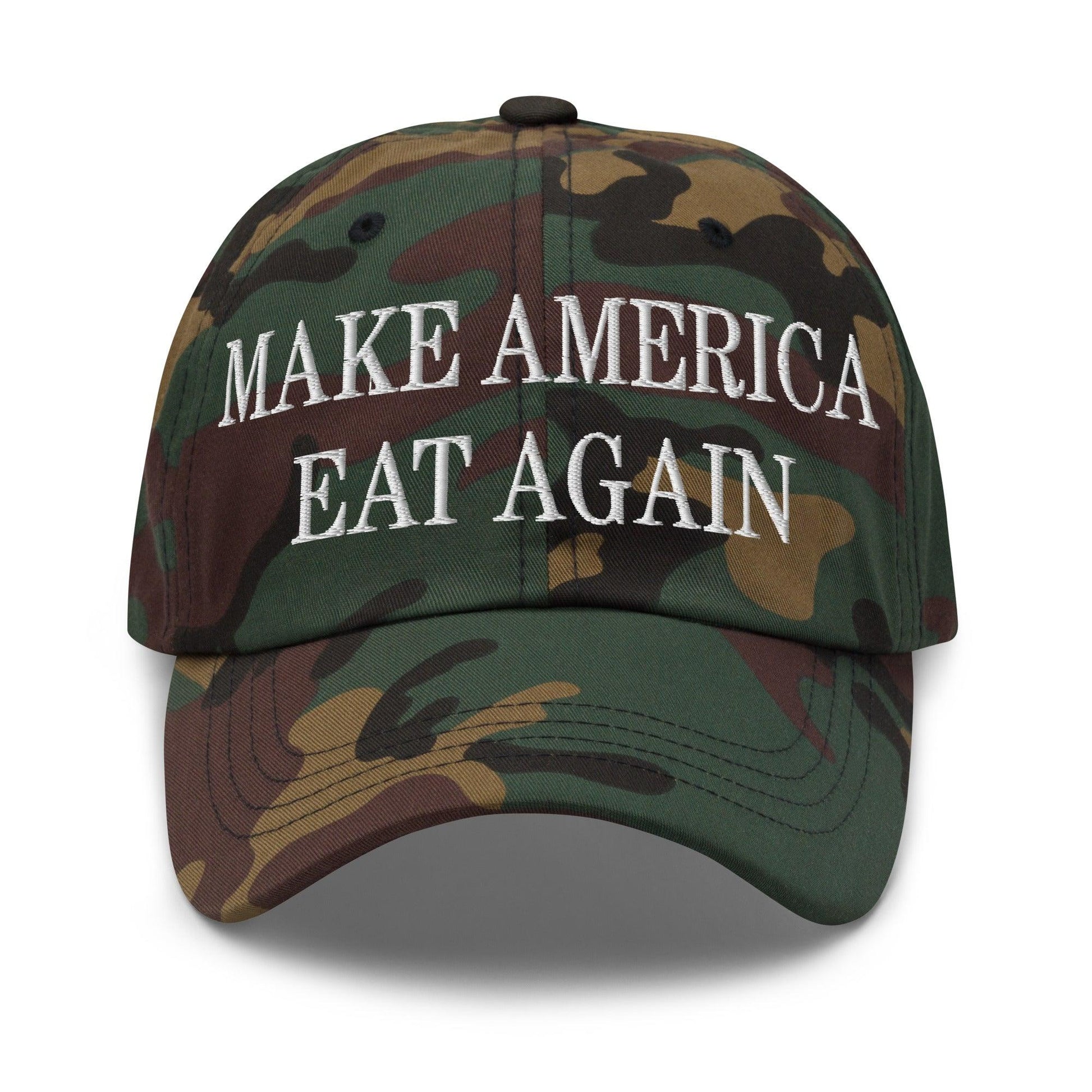 Make America Eat Again Embroidered Dad Hat - Green Camo
