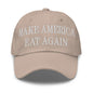 Make America Eat Again Embroidered Dad Hat - Stone
