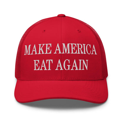 Make America Eat Again Embroidered Mesh Trucker Hat - Red