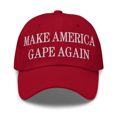 Make America Gape Again Embroidered Dad Hat - Cranberry