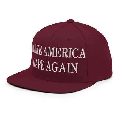 Make America Gape Again Embroidered Flat Bill Brim Snapback Hat