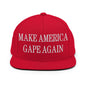 Make America Gape Again Embroidered Flat Bill Brim Snapback Hat - Red