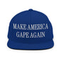 Make America Gape Again Embroidered Flat Bill Brim Snapback Hat - Royal Blue