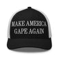 Make America Gape Again Embroidered Mesh Trucker Hat - Black/ White