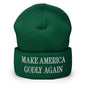 Make America Godly Again Embroidered Knit Cuffed Beanie - Spruce
