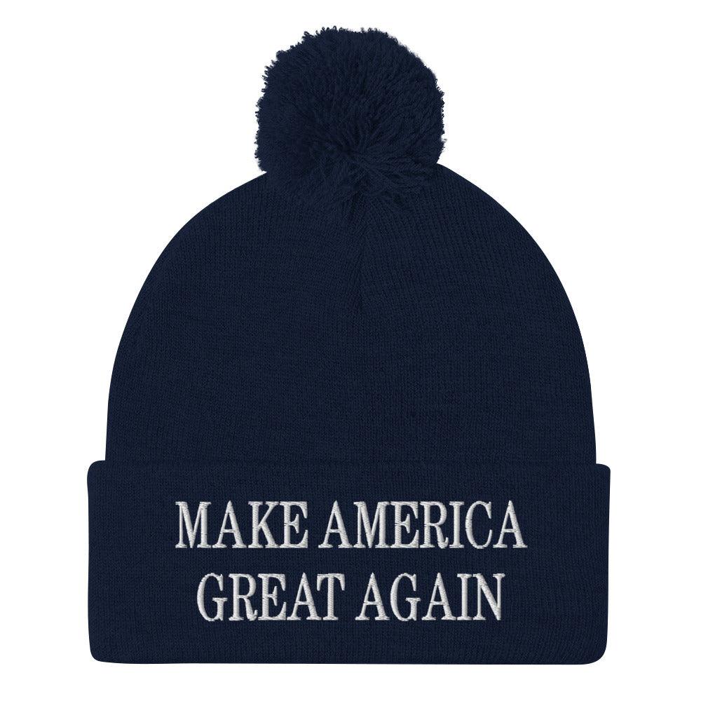 Make America Great Again MAGA Knit Pom Beanie - Navy