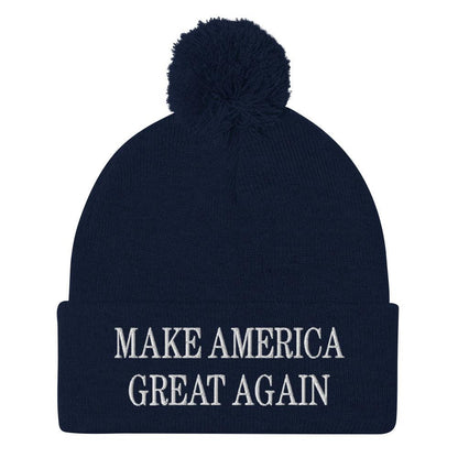 Make America Great Again MAGA Knit Pom Beanie - Navy