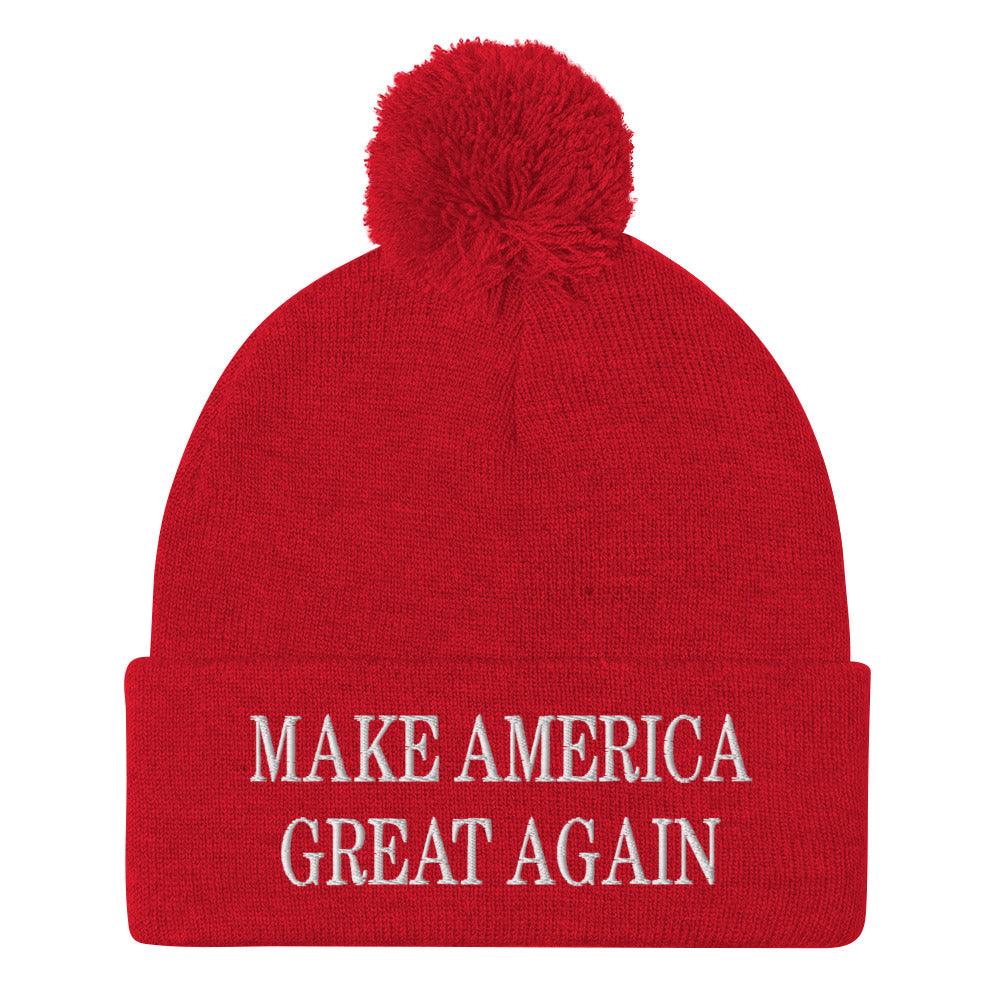 Make America Great Again MAGA Knit Pom Beanie - Red