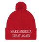 Make America Great Again MAGA Knit Pom Beanie - Red