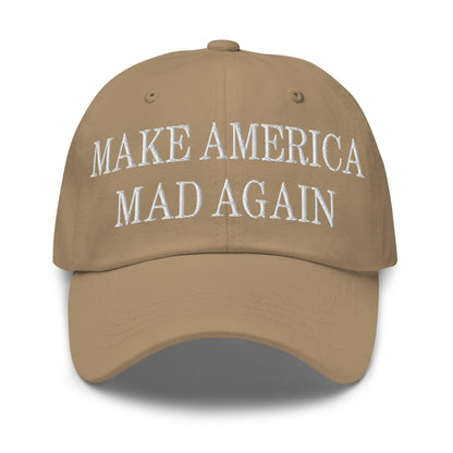 Make America Mad Again Embroidered Dad Hat - Khaki