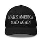 Make America Mad Again Embroidered Mesh Trucker Hat - Black