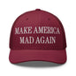 Make America Mad Again Embroidered Mesh Trucker Hat - Cranberry