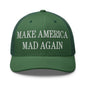 Make America Mad Again Embroidered Mesh Trucker Hat - Evergreen