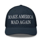 Make America Mad Again Embroidered Mesh Trucker Hat - Navy