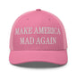 Make America Mad Again Embroidered Mesh Trucker Hat - Pink