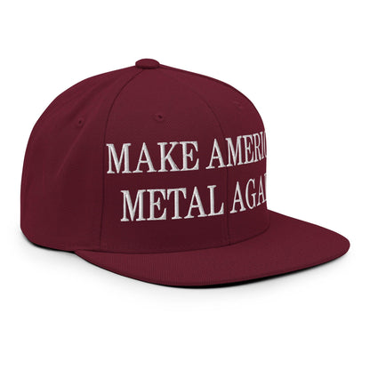 Make America Metal Again Embroidered Flat Bill Brim Snapback Hat