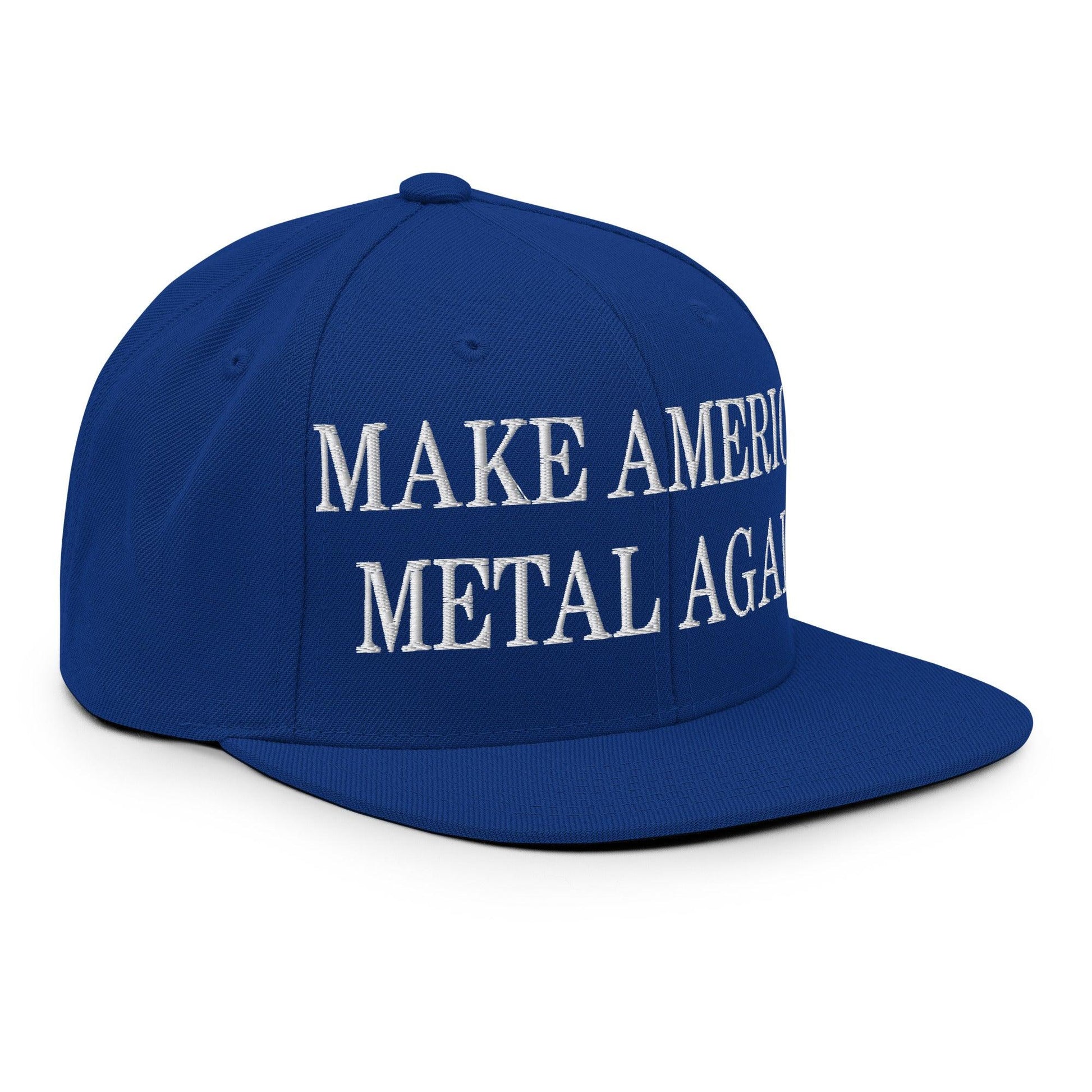 Make America Metal Again Embroidered Flat Bill Brim Snapback Hat