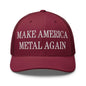 Make America Metal Again Embroidered Mesh Trucker Hat - Cranberry
