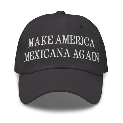 Dark gray Claudia Sheinbaum embroidered dad hat for Make America Mexicana collection
