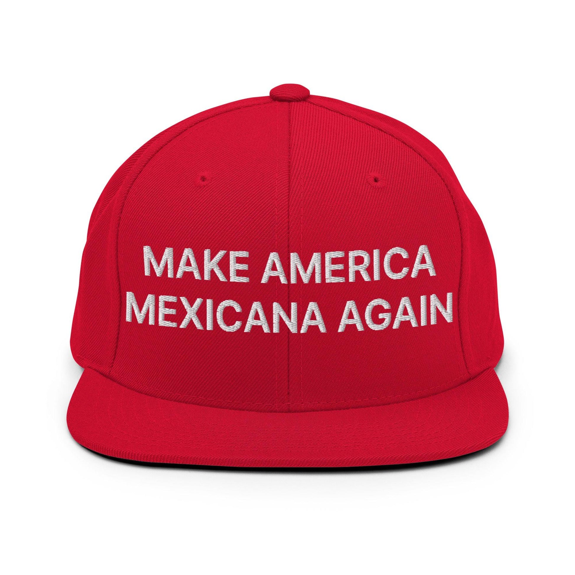 Red baseball cap with Make America Mexicana and Claudia Sheinbaum embroidered flat brim hat