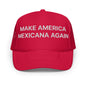 Red trucker hat with political slogan, Claudia Sheinbaum embroidered foam trucker hat