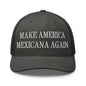 Gray Claudia Sheinbaum embroidered mesh trucker hat with America Mexicana slogan