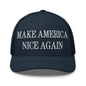 Make America Nice Again Embroidered Mesh Trucker Hat - Navy