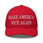 Make America Nice Again Embroidered Mesh Trucker Hat - Red