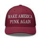 Make America Punk Again Embroidered Mesh Trucker Hat - Cranberry